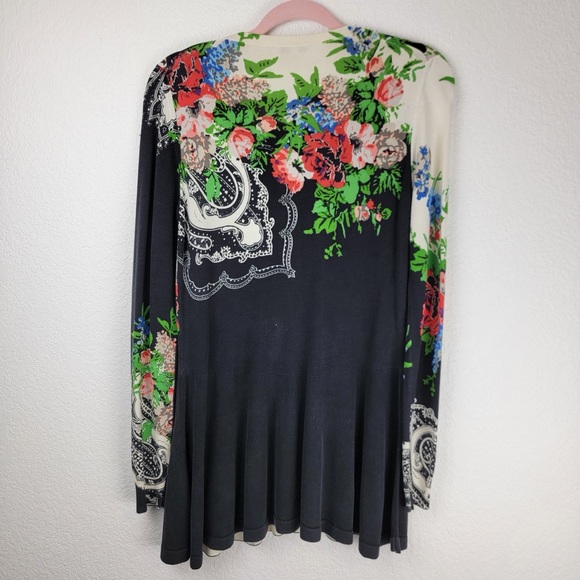 Etro Printed Long Sleeve Button Up Cardigan Tunic Silk Floral 44/M - Picture 6 of 9
